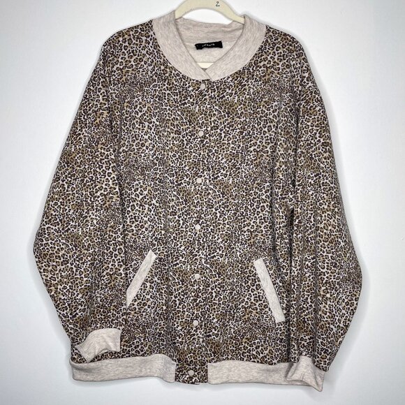 Torrid‎ Leopard Print Snap Button Bomber Jacket - Picture 1 of 5